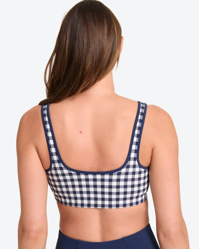 Sports Bra in Navy Gingham