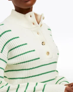 Striped Button Front Sweater