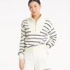 Striped Quarter Zip Sweater in Mariner Stripe