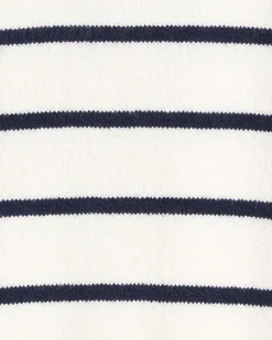 Striped Quarter Zip Sweater in Mariner Stripe