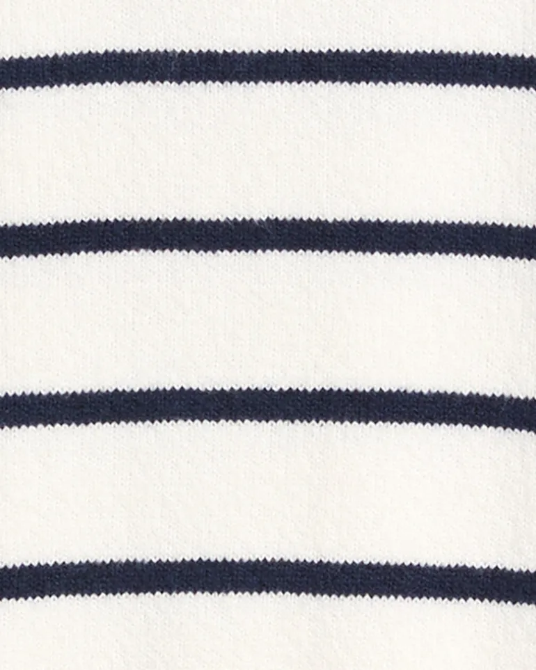 Striped Quarter Zip Sweater in Mariner Stripe