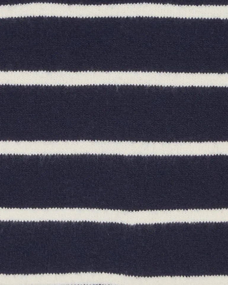 Striped Quarter Zip Sweater in Mariner Stripe
