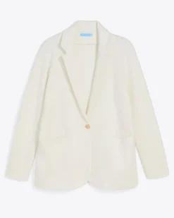 Sweater Knit Blazer in Magnolia White