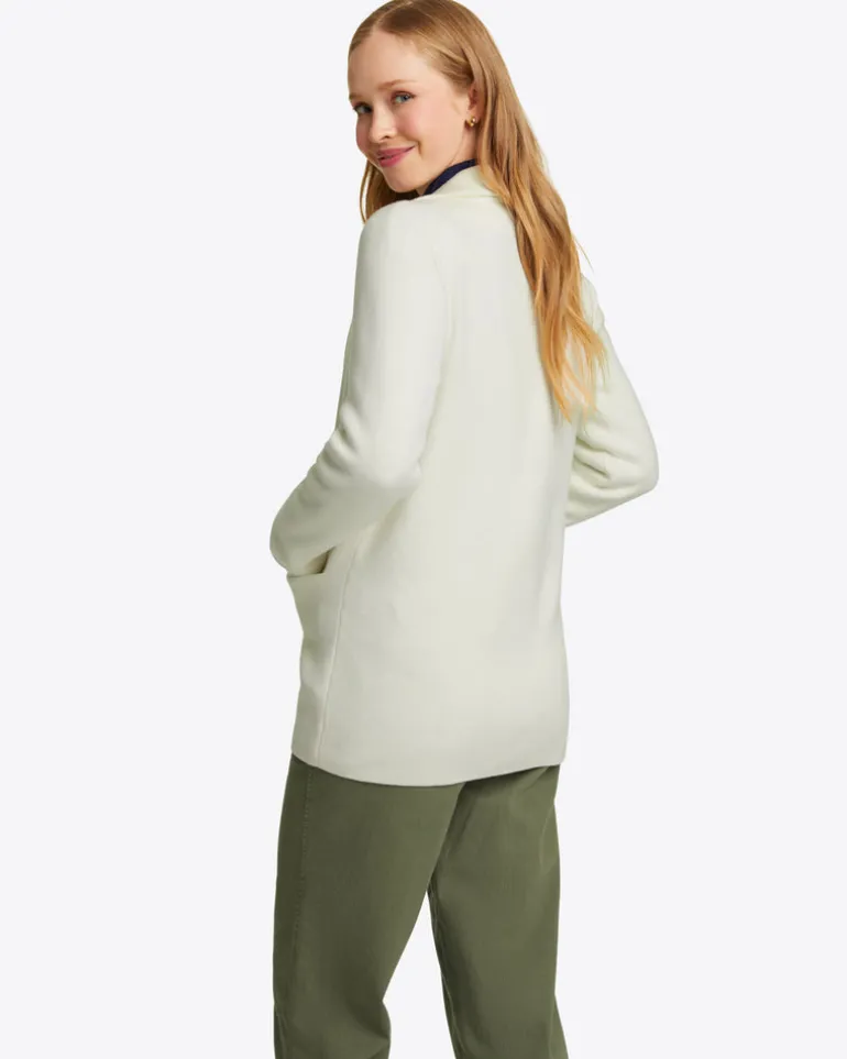 Sweater Knit Blazer in Magnolia White