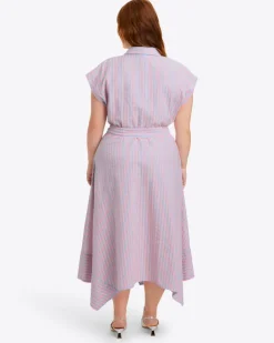 Trisha Handkerchief Dress in Seersucker Stripe
