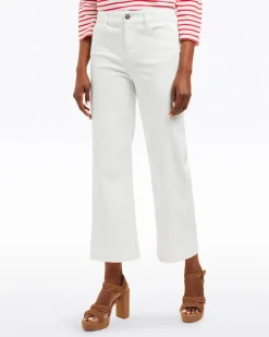 Wide Leg Jeans in White Denim