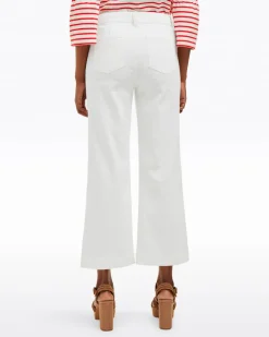 Wide Leg Jeans in White Denim