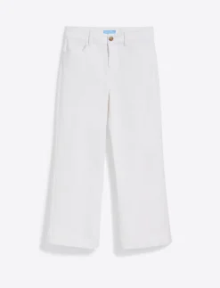 Wide Leg Jeans in White Denim